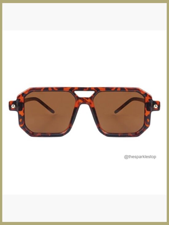 Vintage Square Sunglasses with UV400 Protection and Plastic Frame